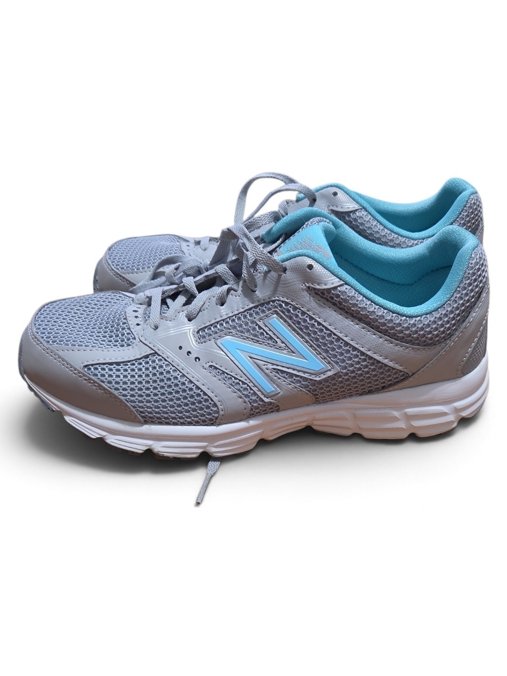 New Balance Women's Gray and Light Blue Athletic Running Shoes